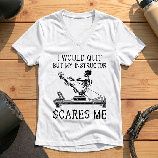 Instructor Scares Me Lady V-neck