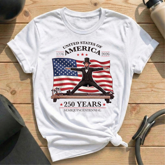 Lincoln 250 Semiquincentennial T-shirt - in MindCloth Pilates Tshirt Collection