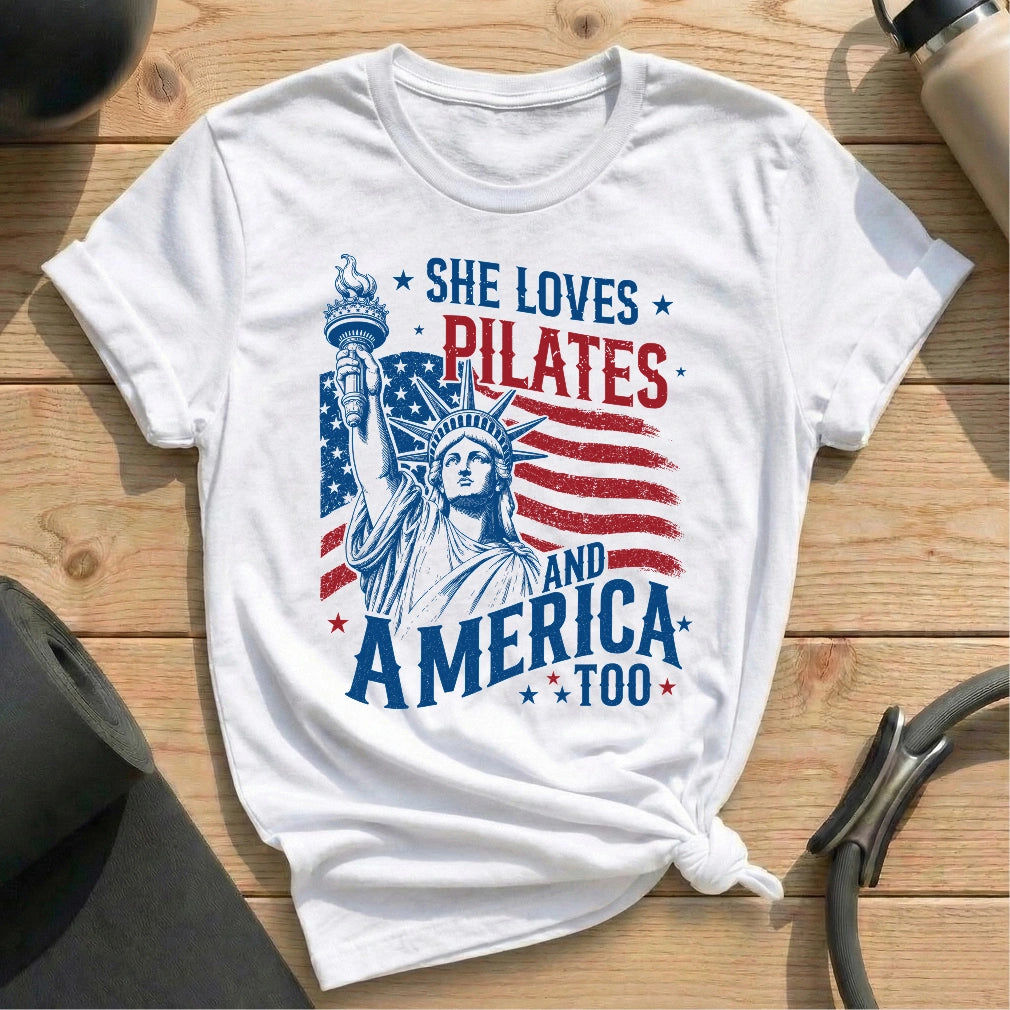 Love Pilates & America T-shirt