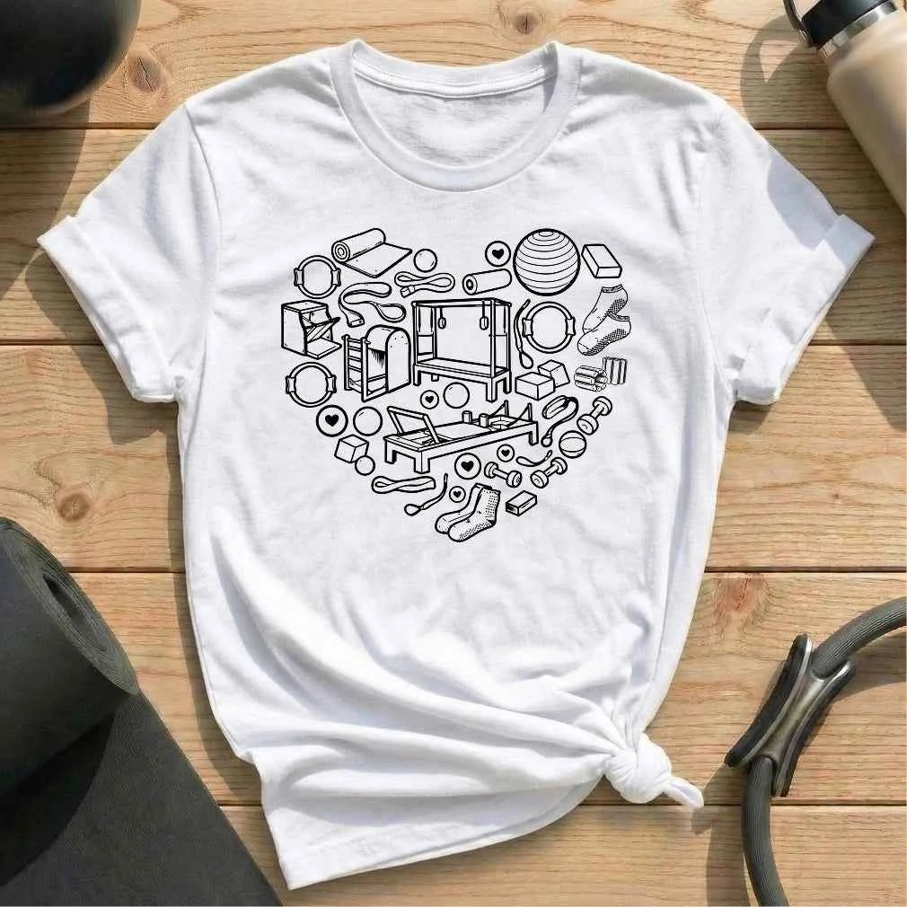 Pilates Tools Heart T-shirt