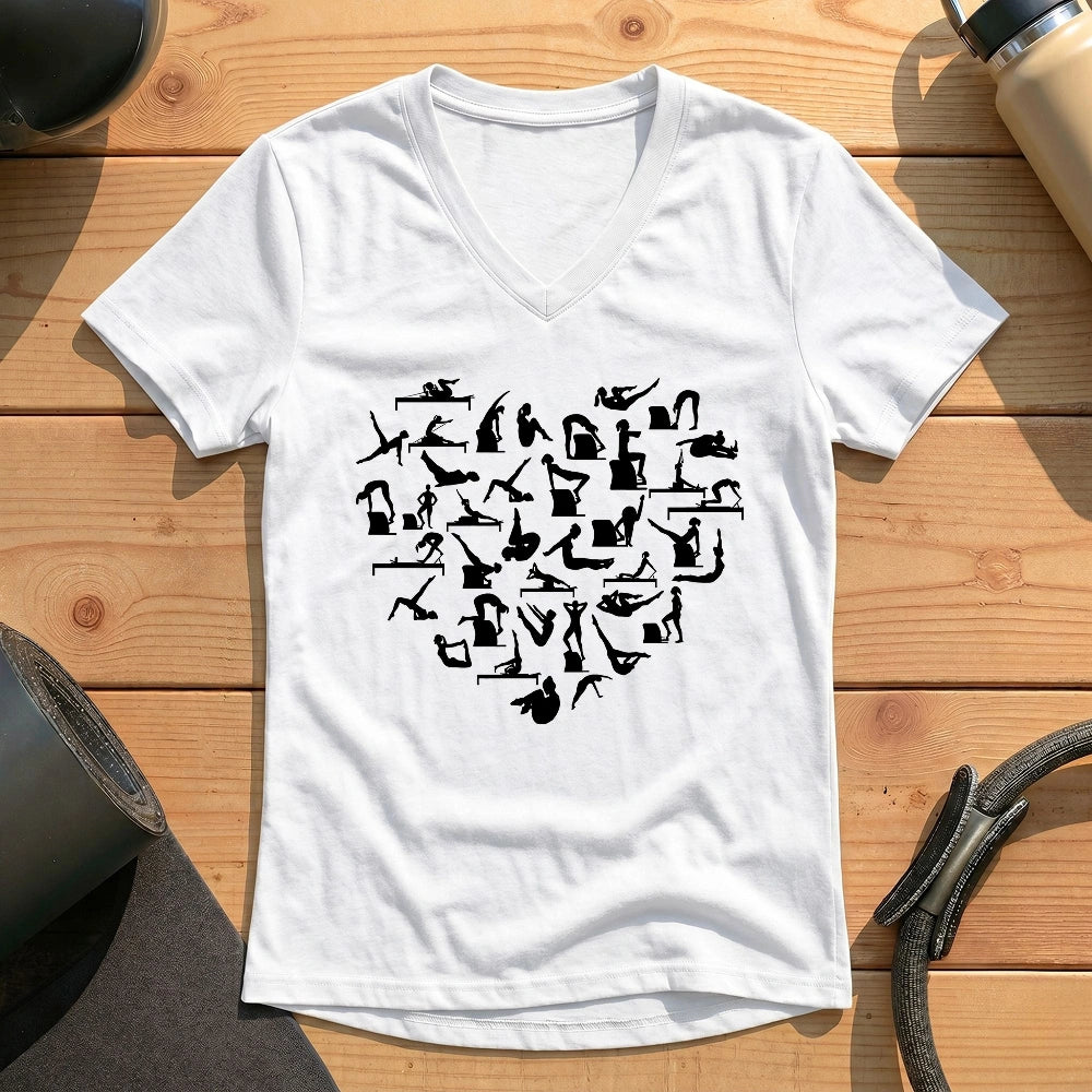 Pilates Poses Heart Lady V-neck