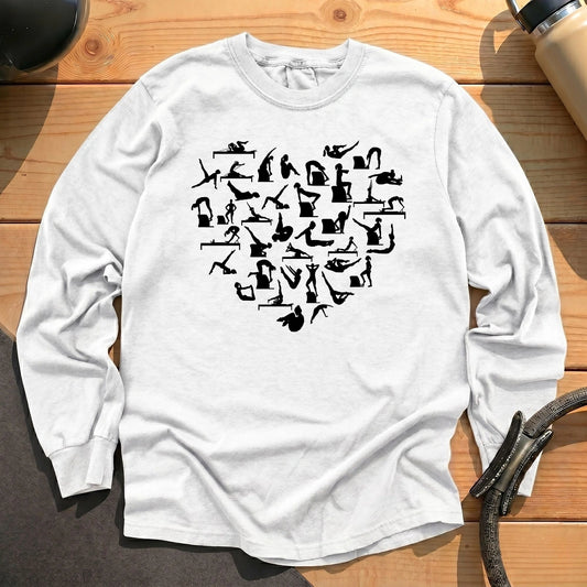 Pilates Poses Heart Long Sleeve T-shirt