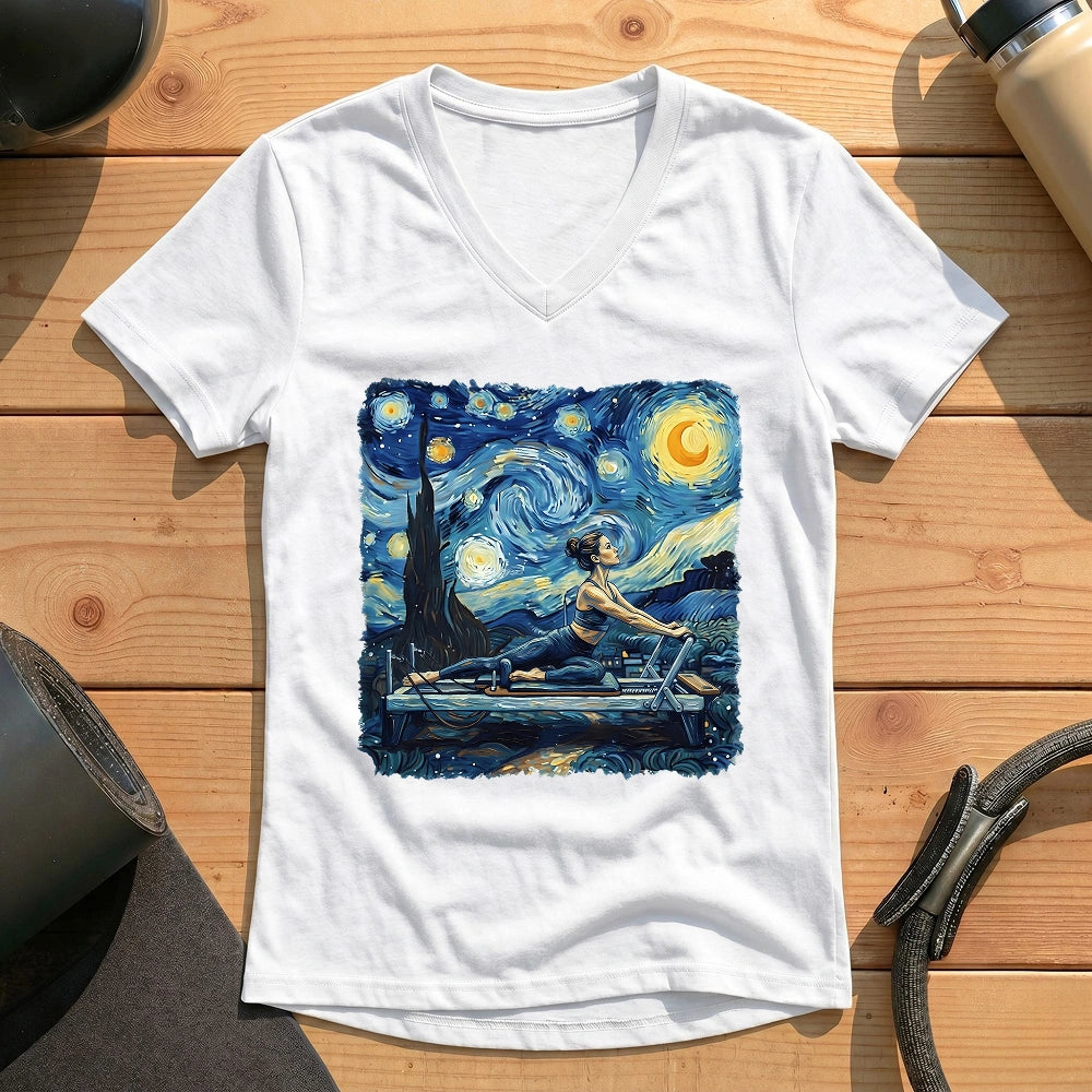 Starry Night Pilates Lady V-neck
